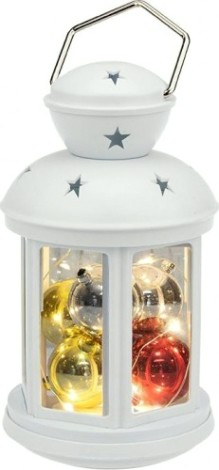Фонарь декоративный Neon-Night с шариками белый корпус 12х12х20,6 см, теплый белый [513-062]