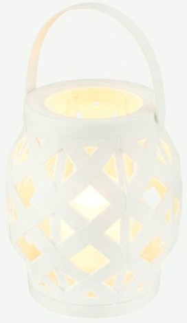 Фонарь декоративный Neon-Night со свечкой белый 14х14х16,5 см, теплый белый [513-057]