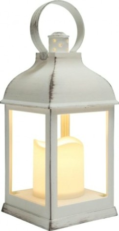 Фонарь декоративный Neon-Night со свечкой белый корпус 10,5х10,5х22,35 см, теплый белый [513-054]