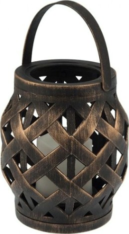 Фонарь декоративный Neon-Night со свечкой бронза 14х14х16,5 см, теплый белый [513-055]