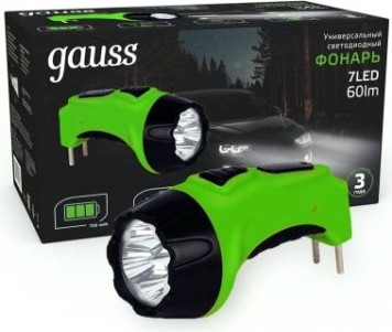 Фонарь GAUSS GFL105 ручной 7led 60lm lead acid 700mah led [GF105]