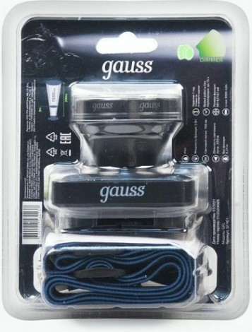 Фонарь GAUSS GFL401 налобный 5w 100lm диммируемый li-ion 3000mah led [GF401]
