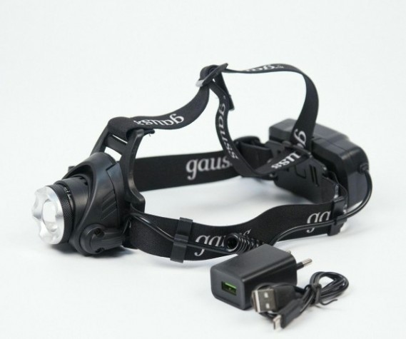 Фонарь GAUSS GFL407 налобный 5w 450lm li-ion 2400mah led [GF407]