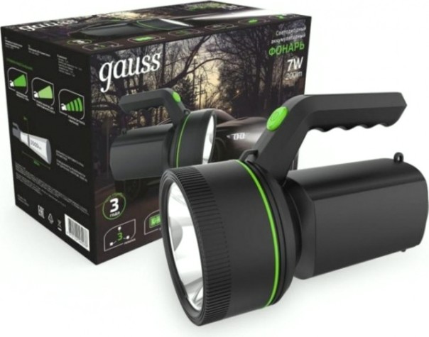 Фонарь GAUSS GFL601 прожекторный 7w 200lm li-ion 3000mah led [GF601]