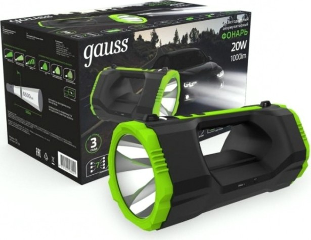 Фонарь GAUSS GFL703 прожекторный 20w 1000lm li-ion 10000mah диммируемы [GF703]