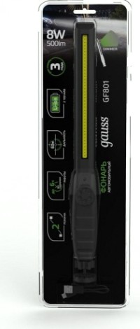 Фонарь GAUSS GFL801 автомобильный 8w 500lm li-ion 2100mah диммируемый [GF801]