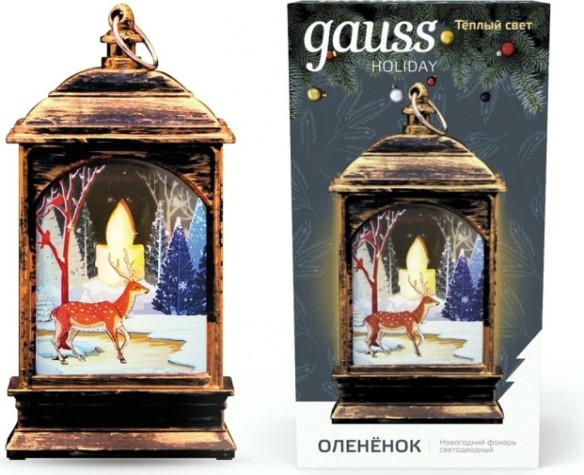 Фонарь GAUSS HL031 новогодний светодиодный "олененок" серия holiday