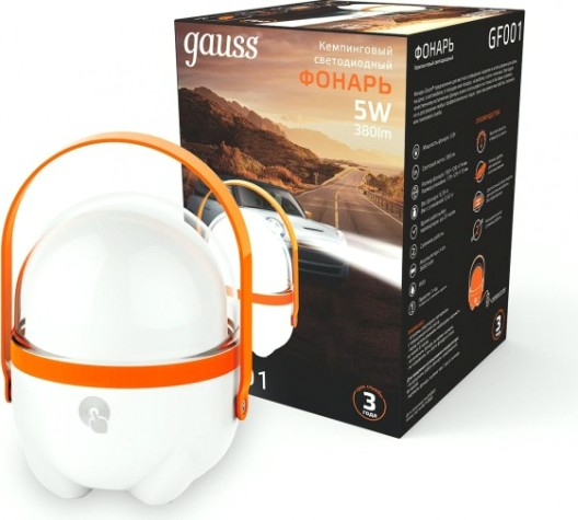 Фонарь кемпинговый GAUSS GFL001 5W 380lm Li-ion 3600mAh диммируемый оранжевый [GF001]