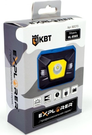 Фонарь КВТ HL-6565 налобный "explorer" [82070]