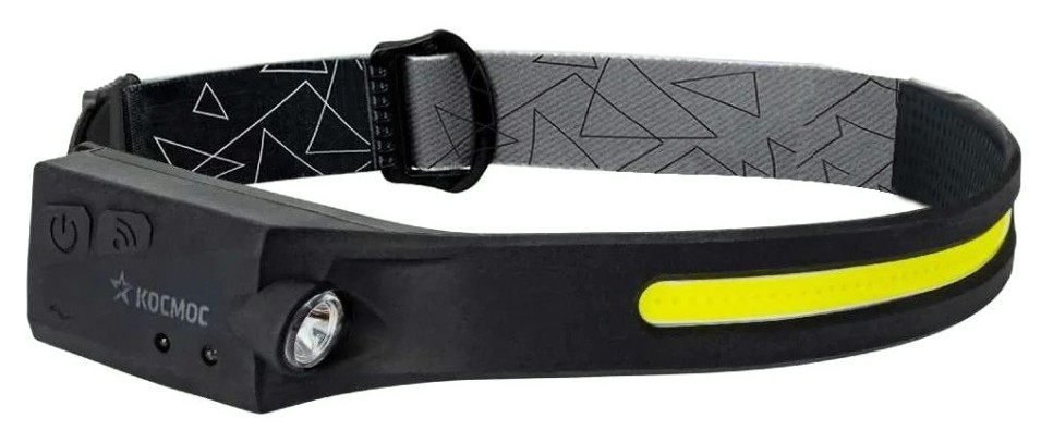 Фонарь налобный КОСМОС KOC504Lit аккумуляторный, сенсорный, 20 Bт COB + 2Вт XPE