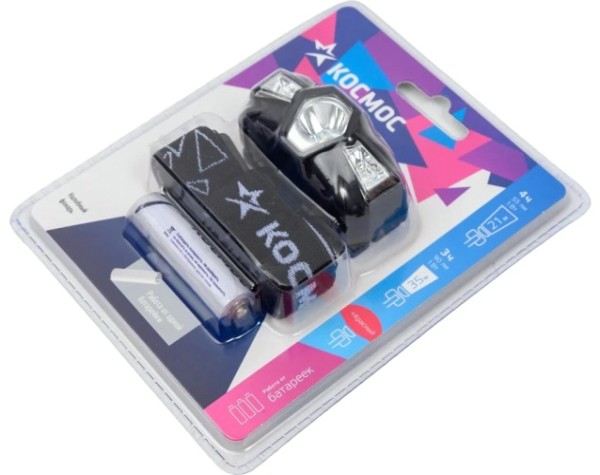 Фонарь налобный КОСМОС KOC517B 1 Bт LED + красный свет, 1xAA (R6)