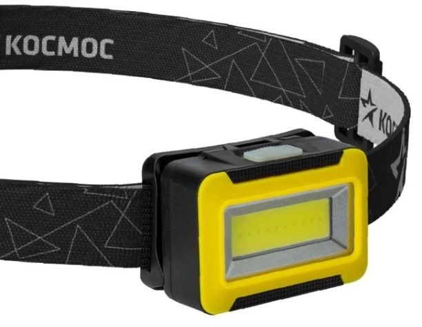 Фонарь налобный КОСМОС KOC518B 3 Bт COB LED, 3xAAA, корпус ABS-пластик