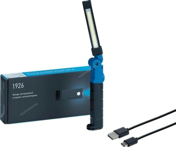 Фонарь светодиодный 248*7мм, складной NORDBERG 1926 аккумуляторный 3,7 В (без З/У) [ЦБ-0008707]