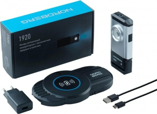 Фонарь светодиодный аккумуляторный NORDBERG 1920 с бесконтактным зарядным устройством [ЦБ-00018456]