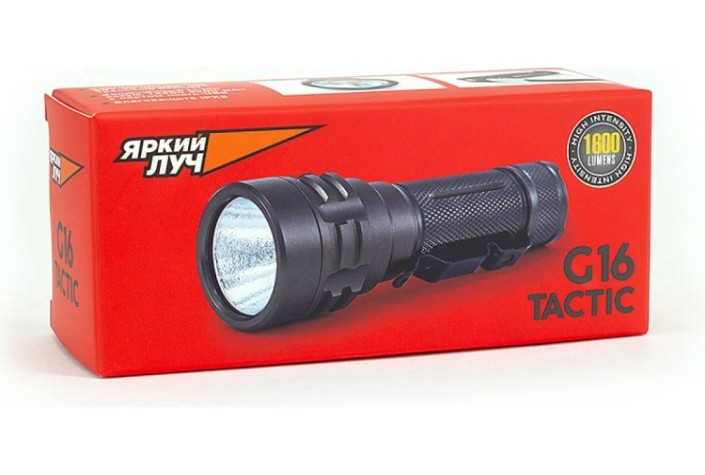 Фонарь ЯРКИЙ ЛУЧ G16 TACTIC Luminus SST-40 5реж [4606400106418]