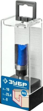 Фреза пазовая прямая с верхним подшипником ЗУБР 19х26 мм [28756-19-26]