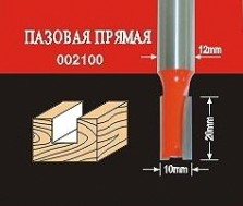 Фреза по дереву АТАКА пазовая прямая 002100 38156 [38156]