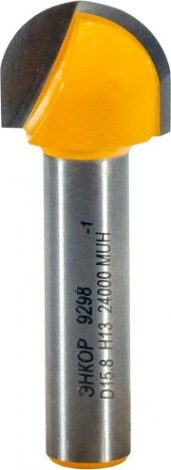 Фреза по дереву ЭНКОР ф15.8х13, r7.9, хв. 8мм гальтельная [9298]