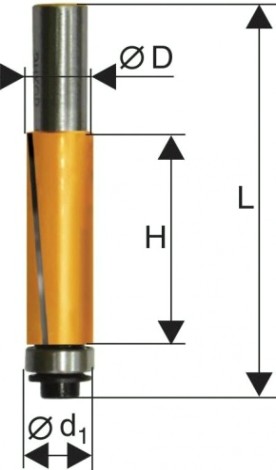 Фреза по дереву ЭНКОР ф19х25.6, хв. 8мм кромочная прямая [10527]