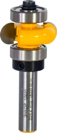 Фреза по дереву ЭНКОР ф25.4х10, r4.8, хв. 8мм. кромочная галтельная [10695]