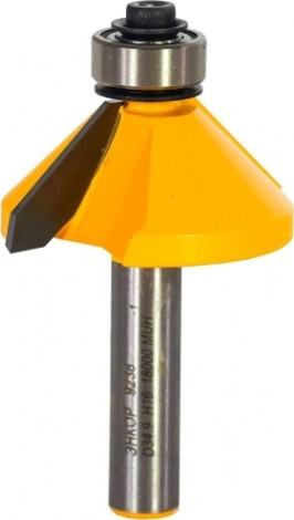 Фреза по дереву ЭНКОР ф34.9х16, 45°, хв. 8мм кромочная конусная [9238]