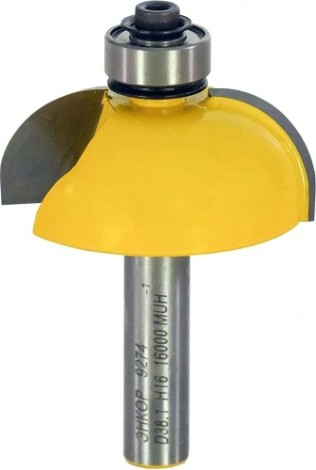 Фреза по дереву ЭНКОР ф38.1х16, r12.7,хв. 8мм. кромочная калевочная [9274]