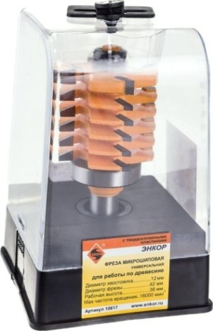 Фреза по дереву ЭНКОР ф42х38, хв. 12мм микрошиповая [10617]