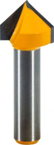 Фреза по дереву ЭНКОР гальтельная v-обр. ф15.8, 90°, хв. 8мм [9309]