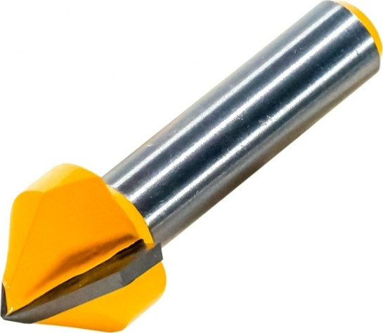 Фреза по дереву ЭНКОР гальтельная v-обр. ф15.8, 90°, хв. 8мм [9309]