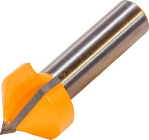 Фреза по дереву ЭНКОР гальтельная v-обр. ф25.4, 90°,хв.12мм [9305]