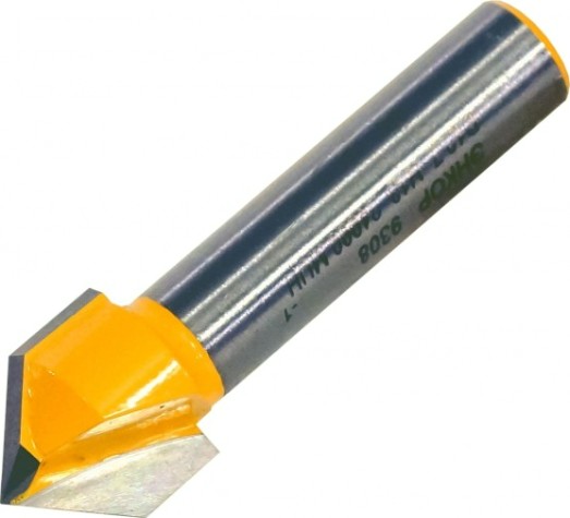 Фреза по дереву ЭНКОР V гальтельная v-обр. ф12.7, 90°, хв. 8мм [9308]