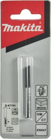 Фреза по дереву MAKITA D-67701 пазовая с 1 режущ. кромкой 6x19x6x51x1t