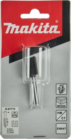 Фреза по дереву MAKITA D-67773 пазовая с 2 режущ. кромками 14x19x6x51x2t