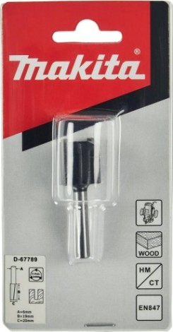 Фреза по дереву MAKITA D-67789 пазовая с 2 режущ. кромками 20x19x6x51x2t