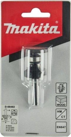 Фреза по дереву MAKITA D-68482 кром. калевочная 6.35r 25,4х13,5х8х56х2т