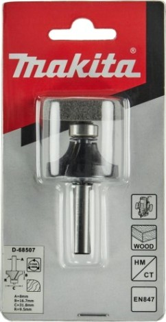 Фреза по дереву MAKITA D-68507 кром. калевочная 9.5r 31,8х16,7х8х60х2т