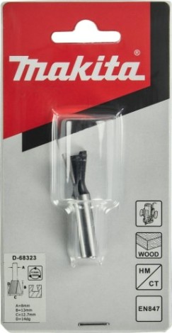 Фреза по дереву MAKITA Ласточкин хвост D-68323 12,7х13x8x45x2t [D-68323]