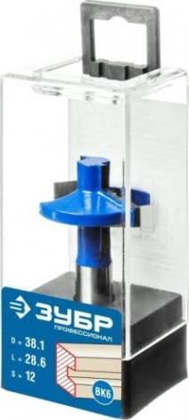 Фреза по дереву наборная №1 ЗУБР ПРОФЕССИОНАЛ 38.1x28,6мм, хвостовик 12мм, [28731-38.1-1]