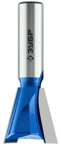 Фреза по дереву ЗУБР ПРОФЕССИОНАЛ 19x20мм, угол 7°, фасонная "ласточкин хвост" [28748-19]