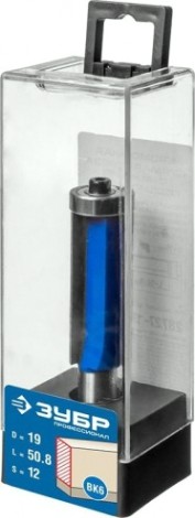 Фреза по дереву ЗУБР ПРОФЕССИОНАЛ 19x50.8мм, хвостовик 12мм, кромочная с нижним подш [28727-19-50.8-12]
