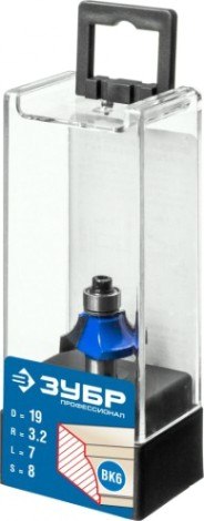 Фреза по дереву ЗУБР ПРОФЕССИОНАЛ 19x7мм, радиус 3,2мм, кромочная калевочная №1 [28700-19]