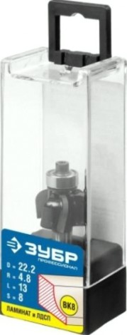 Фреза по дереву ЗУБР ПРОФЕССИОНАЛ 22.2x13мм, радиус 4.8мм, кромочная калевочная №2 [28785-22.2]