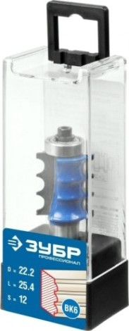 Фреза по дереву ЗУБР ПРОФЕССИОНАЛ 22.2x26мм, радиус 3мм, кромочная фигурная №1 [28712-22.2]