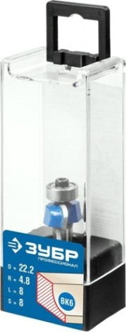 Фреза по дереву ЗУБР ПРОФЕССИОНАЛ 22.2x8мм, радиус 4.8мм, кромочная калевочная №2 [28702-22.2]
