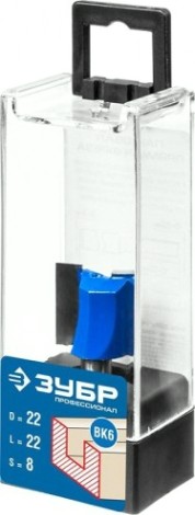 Фреза по дереву ЗУБР ПРОФЕССИОНАЛ 22x22мм, хвостовик 8мм, прямая [28753-22-22]
