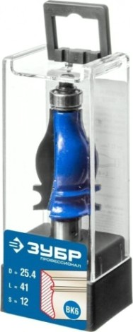 Фреза по дереву ЗУБР ПРОФЕССИОНАЛ 25.4x41мм, хвостовик 12мм, кромочная фигурная №5 [28716-25.4]