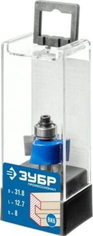 Фреза по дереву ЗУБР ПРОФЕССИОНАЛ 31,8x13мм, хвостовик 8мм, фальцевая [28758-31.8]