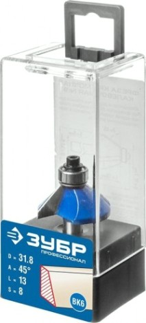 Фреза по дереву ЗУБР ПРОФЕССИОНАЛ 31,8x13мм, кромочная калевочная(фасочная) №9 [28711-31.8]