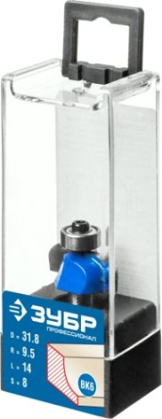 Фреза по дереву ЗУБР ПРОФЕССИОНАЛ 31,8x14мм, радиус 9.5мм, кромочная калевочная №2 [28702-31.8]