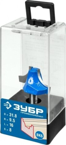 Фреза по дереву ЗУБР ПРОФЕССИОНАЛ 31,8x16мм, радиус 9.5мм, фасонная №1 [28740-31.8]